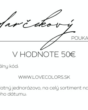 Darčekový poukaz v hodnote 50€