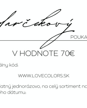 Darčekový poukaz v hodnote 70€